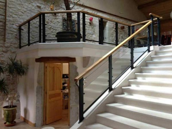 Stair railing made by the sheet metal division of DMA, manufacturer of special machines